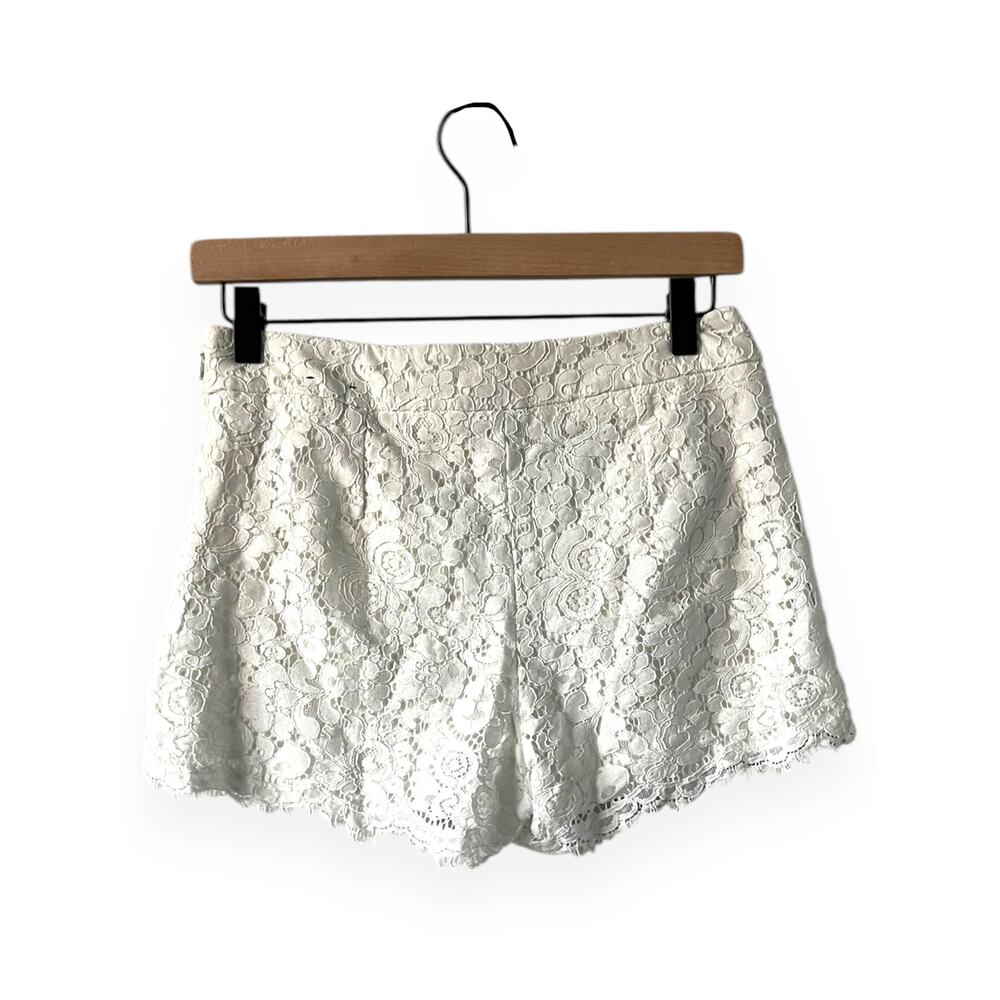 Express White High Waisted Lace Shorts